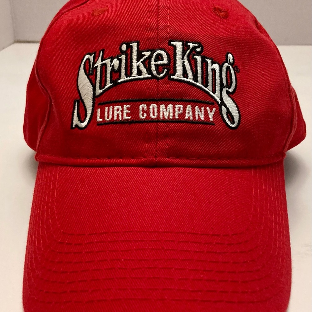 Strike King Lure Company Red Fishing Hat With Adjustable Strap.